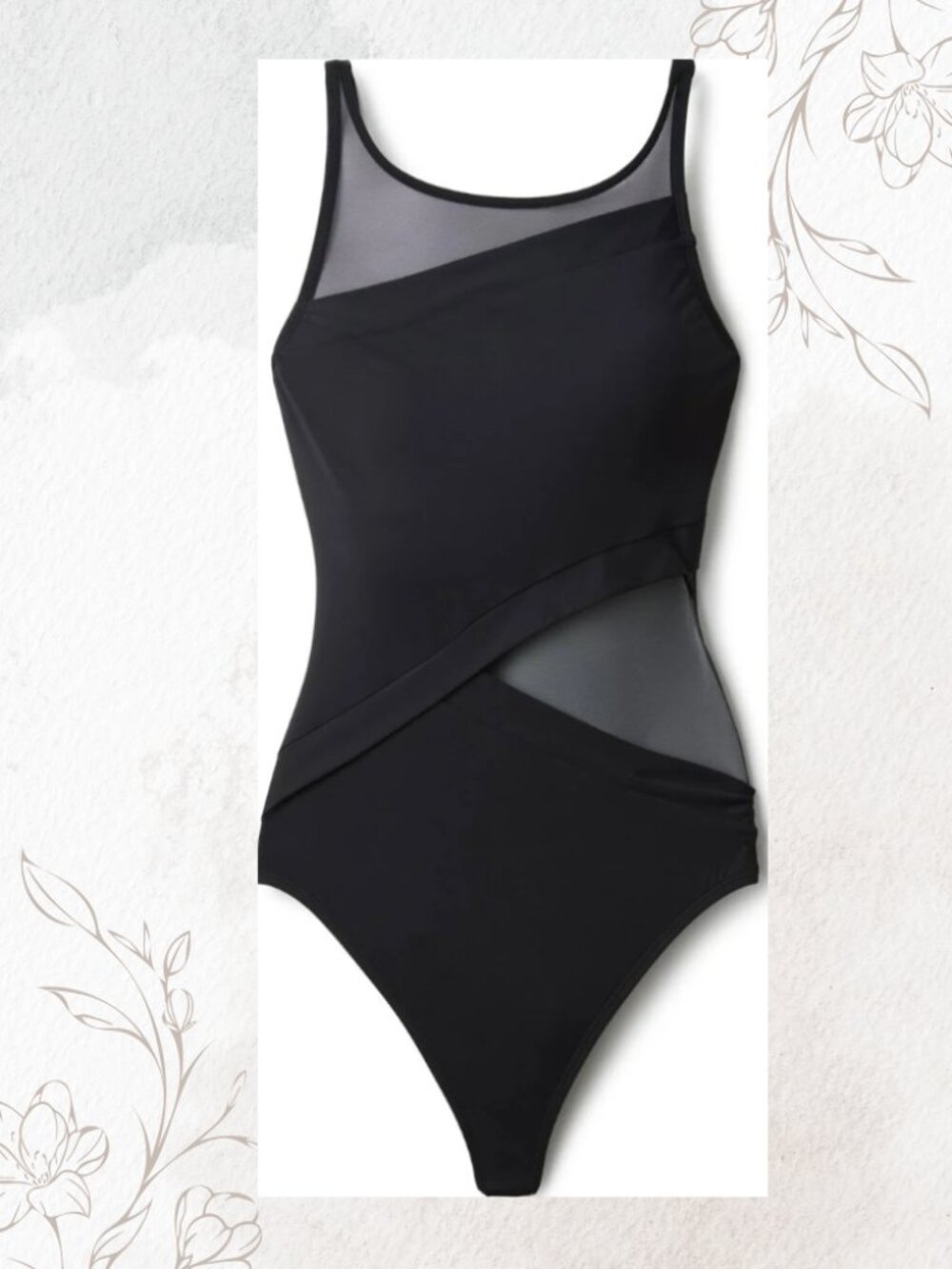 Bleu Rod Beattie Gorgeous Mesh Swimsuit Black NWT Sz 14 - Picture 2 of 10
